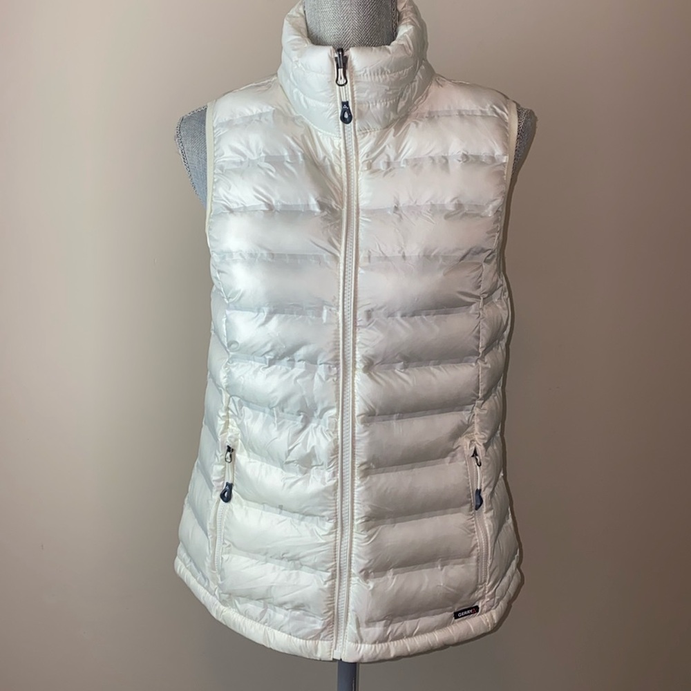 Gerry Insulated Down Alternative Zip Up Sleeveless Vest White Size Small